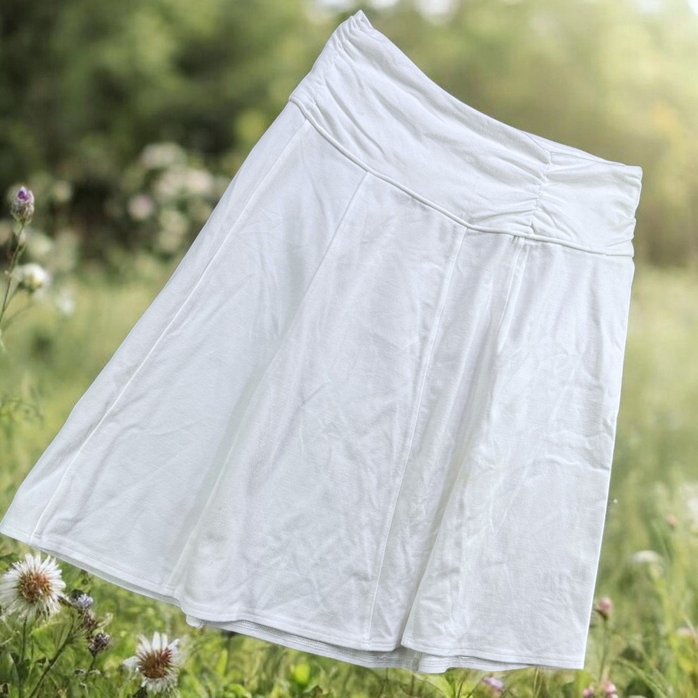 Athleta Skirt Women XSP White Ruched Waist Athletic Casual Mini Skort 739418
